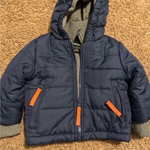 Rothschild Blue Puffer Jacket with Gray Lining